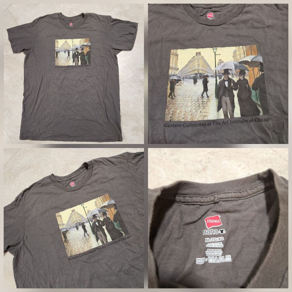 Gustave Caillebotte At The Art Institute Of Chicago Men Adult XL Graphic T Shirt